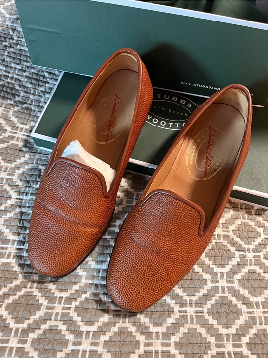 Stubbs & Wootton Other - Men’s Stubbs and Wootton Leather Pebbled Slip-On Loafers - Football leather